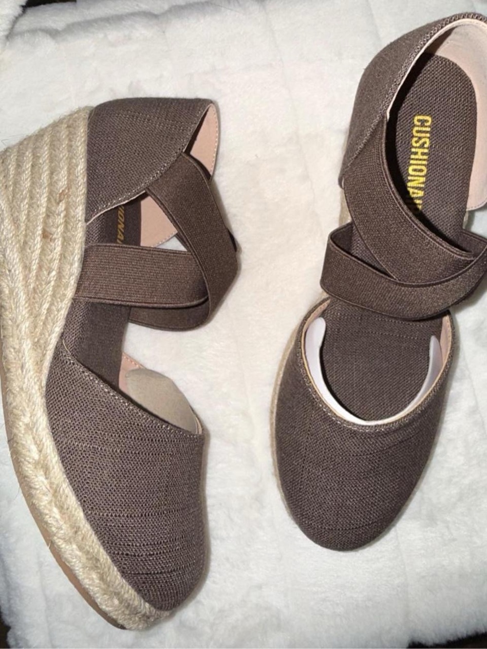 Brand new brown espadrille wedge sandals